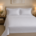 Completo Letto Matrimoniale Trecento Raso di Cotone 300 TC – Grigio Perla