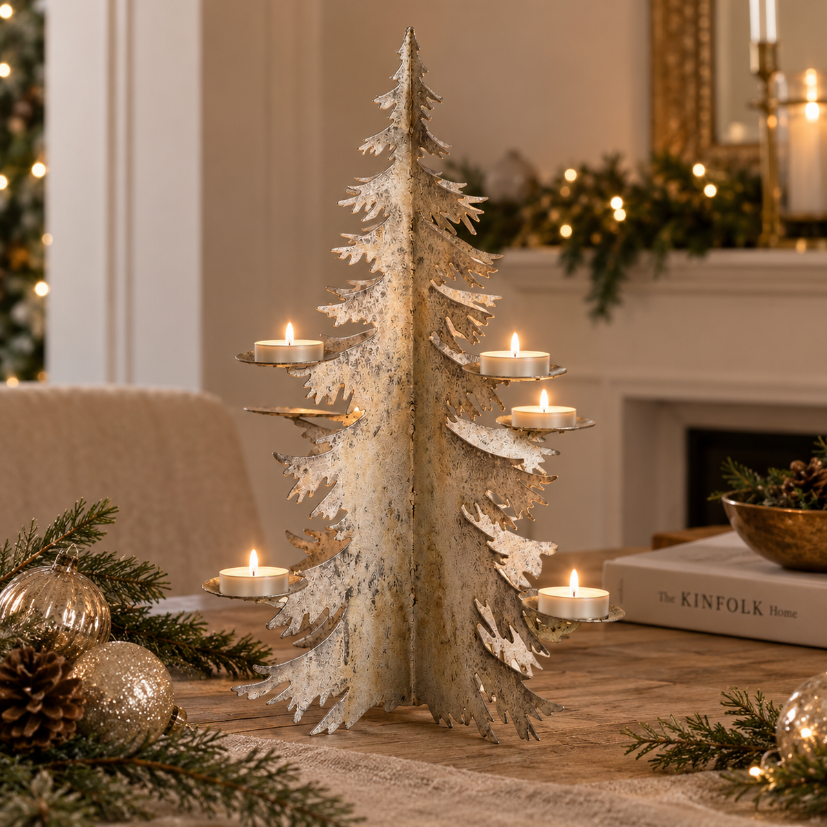 Portacandela albero di natale Natale antico h.34