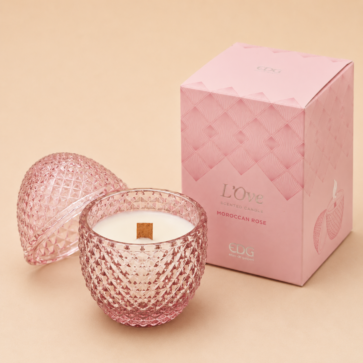 Candela uovo "L'ove" Moroccan rose