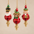 Pendente Natalizio EDG Enzo De Gasperi con Campanella in Metallo Rosso, Verde e Oro – H 29 cm
