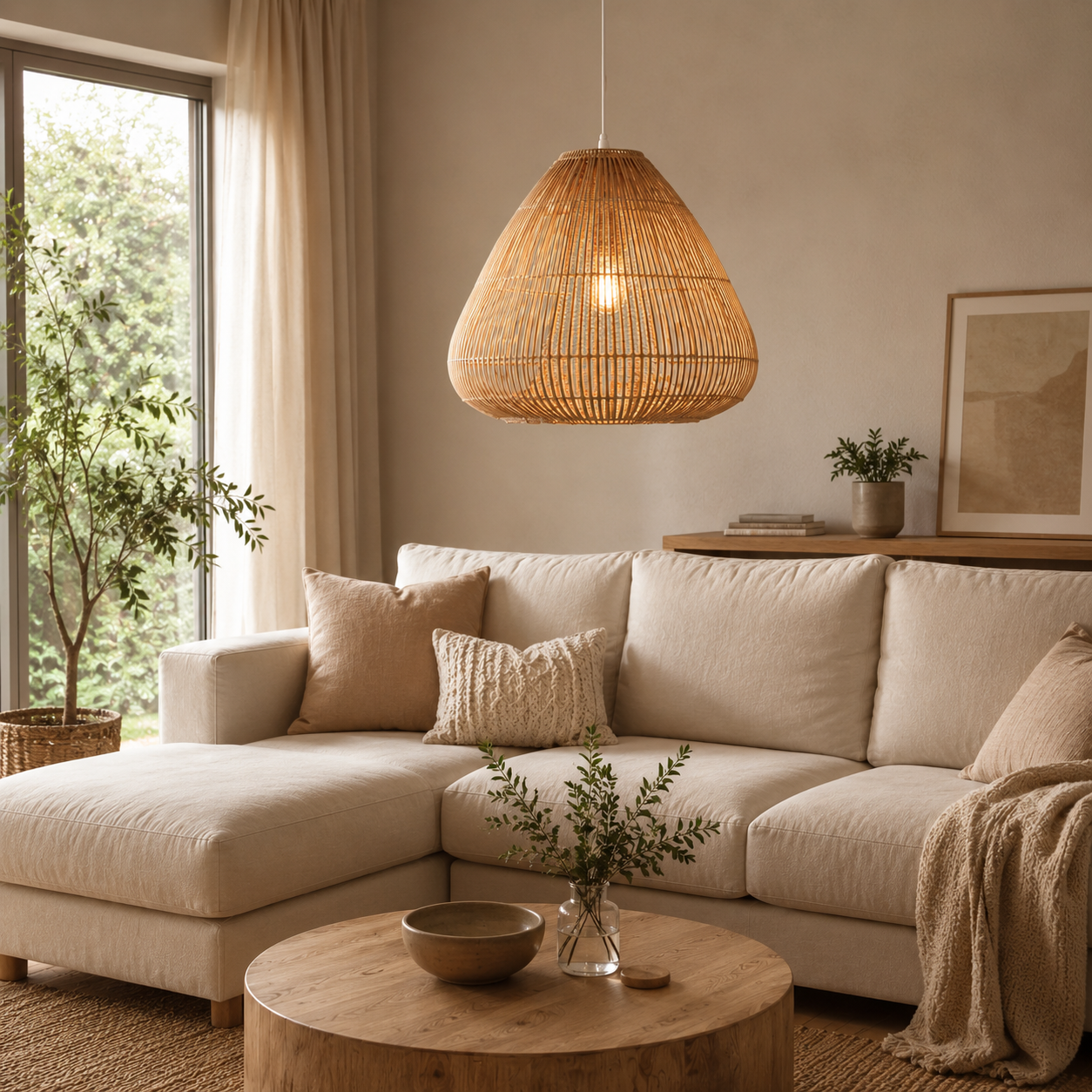 Sospensione rattan