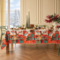 Tovaglia Natalizia Pacchi Regalo Idrorepellente Antimacchia in Poliestere con Orlo Cordino 155x320 cm – Collezione TAVOLA DELLE FESTE