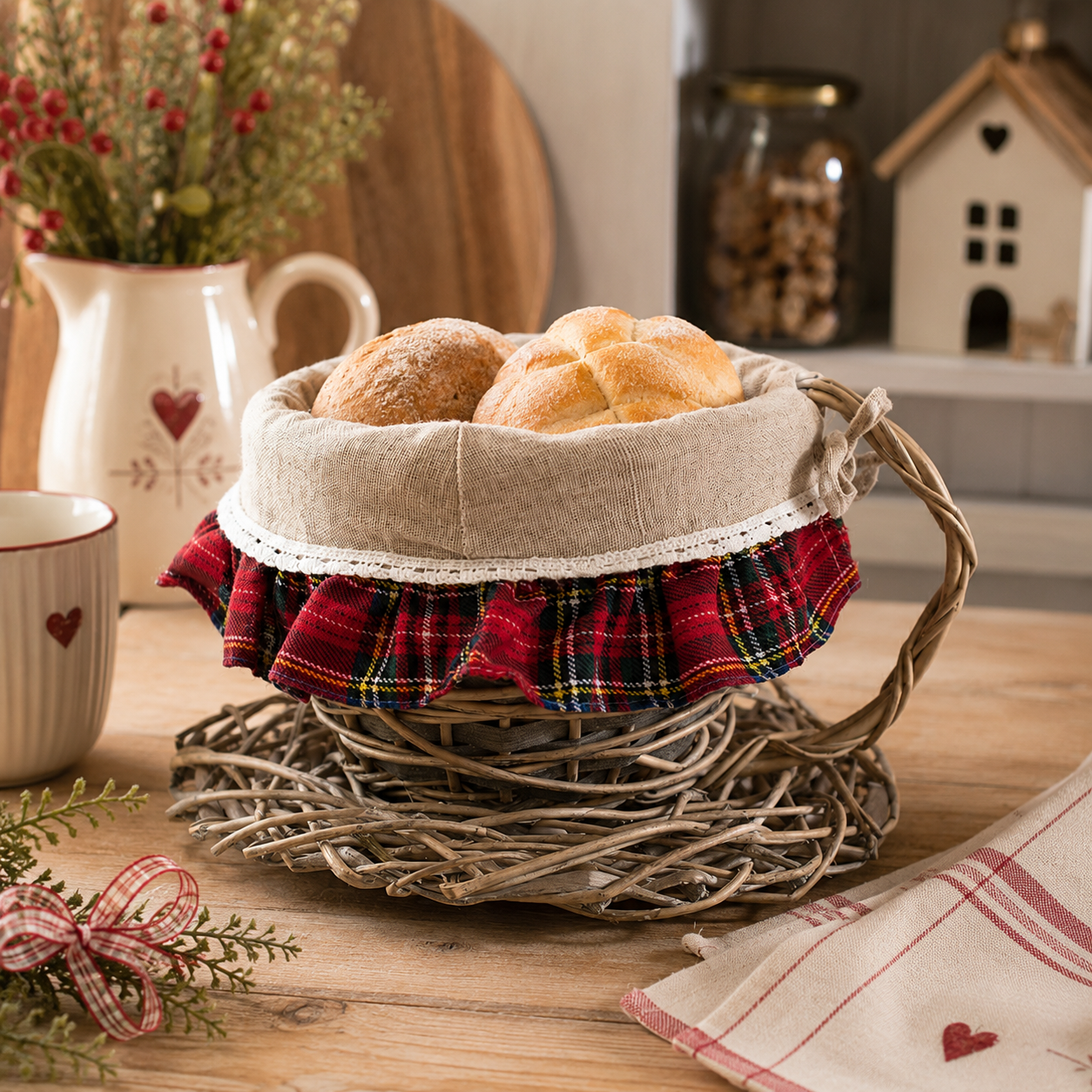 Cestino tazza Panieri Tartan