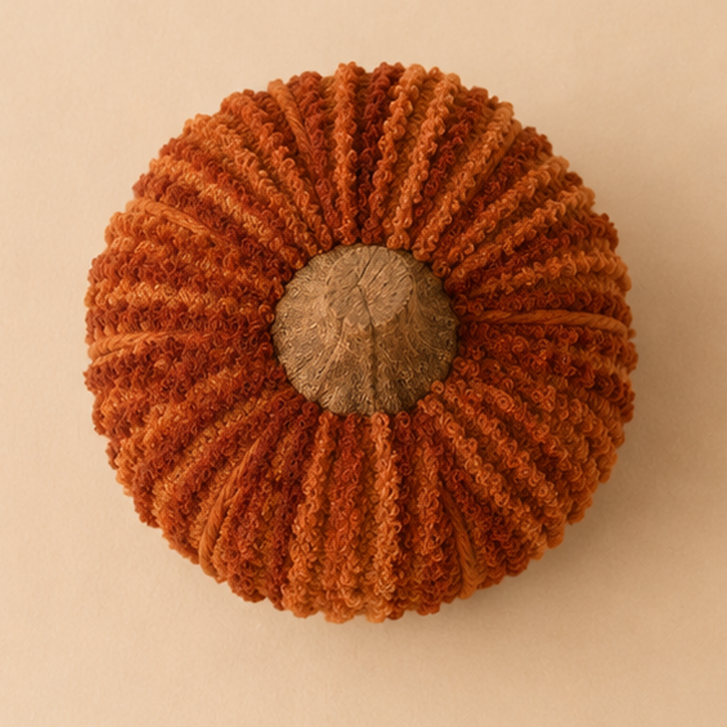 Zucca Decorativa in Tessuto – Ø 9 x H 8 cm