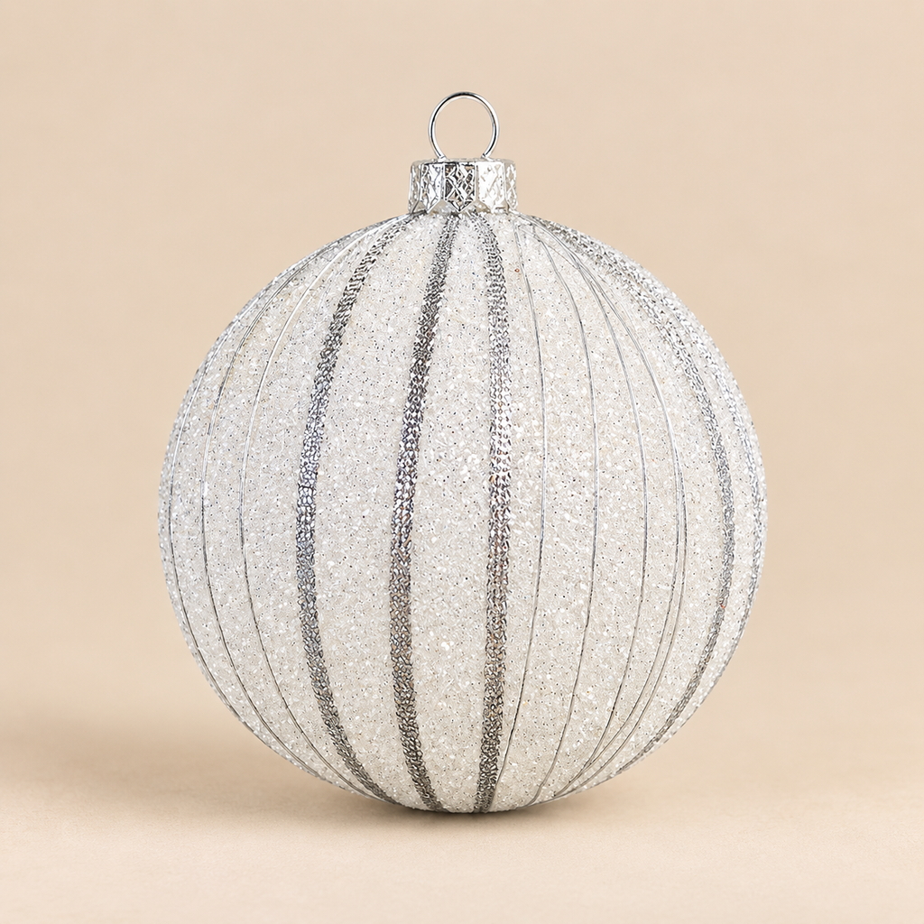 Sfera di Natale Meridiani Argento Glitter Ø 15 cm