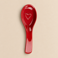 Poggiamestolo Rosso in Ceramica con Cuore 9,5 x 25 cm