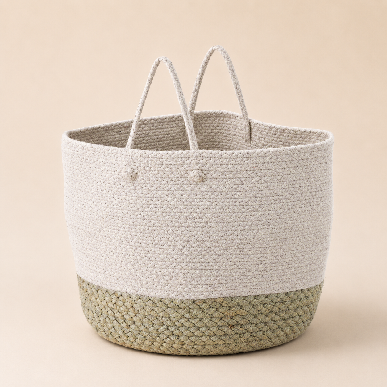 Cesto con Bordo in Iuta e Manici – 30cm