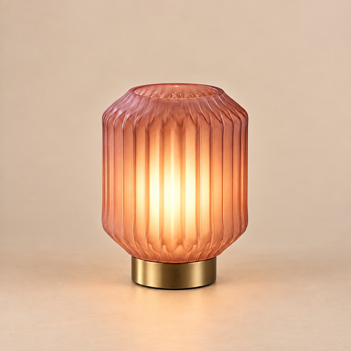 Lampada da Tavolo Bright Lamp Rosa Chiaro Ø 13 x H 17 cm – Vetro Modellato a Man