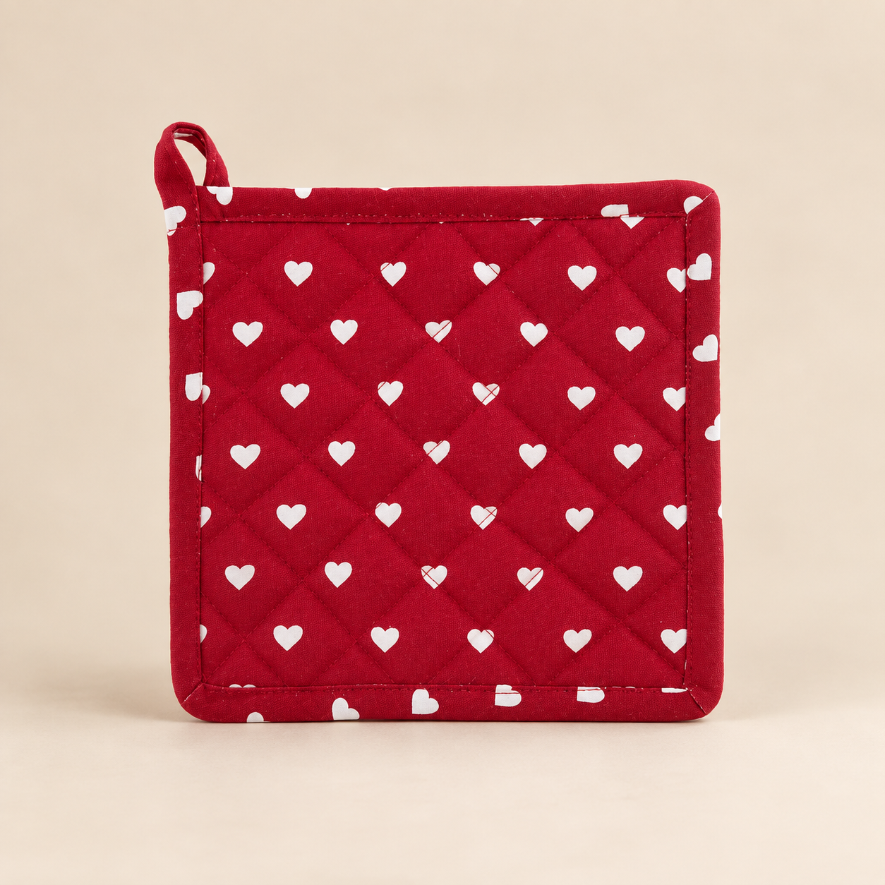 Presina da Cucina Nel Cuore delle Alpi in Cotone Cuori Bianchi