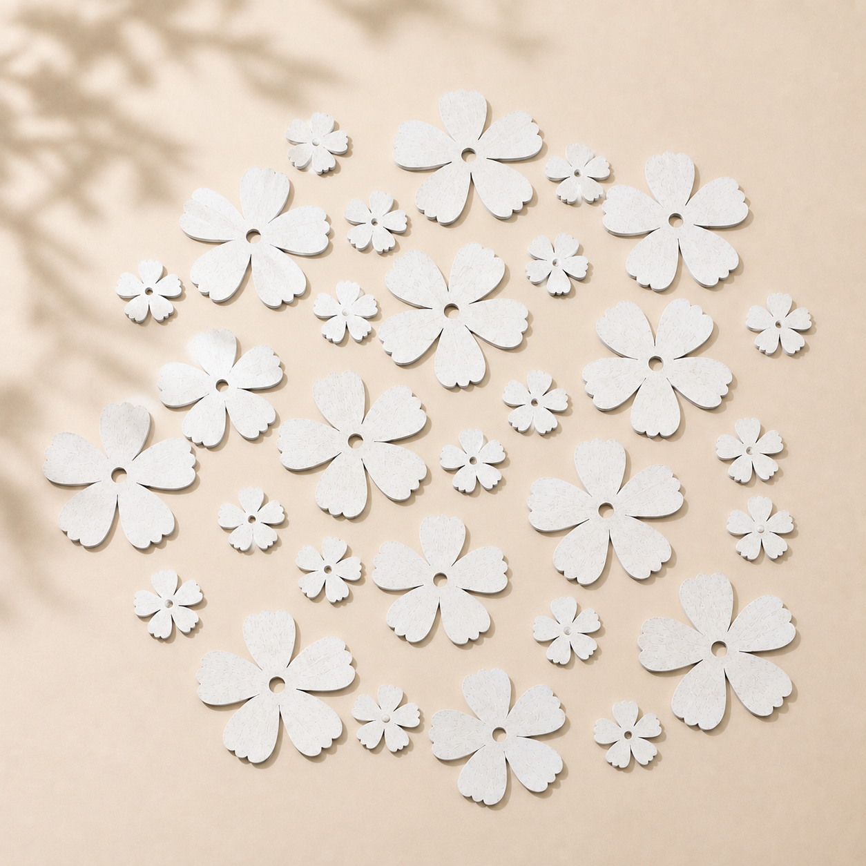 Decorazioni Fiore in Legno – Set 24 Pezzi