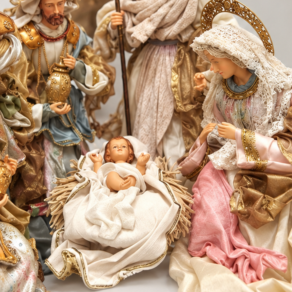 Presepe Completo Sacra Famiglia e Re Magi H 76 cm in Poliresina - EDG