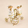 Babbo Natale in Bicicletta Oro/Bianco