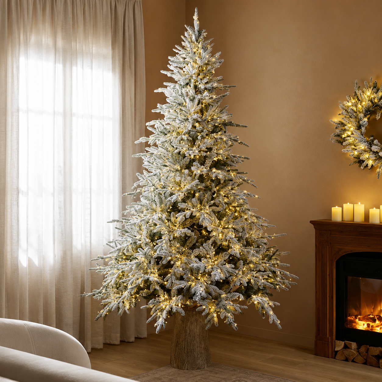 Albero di Natale innevato Cortina EDG 2026 con 3200mini LED h.240cm con BACCHETTA MAGICA
