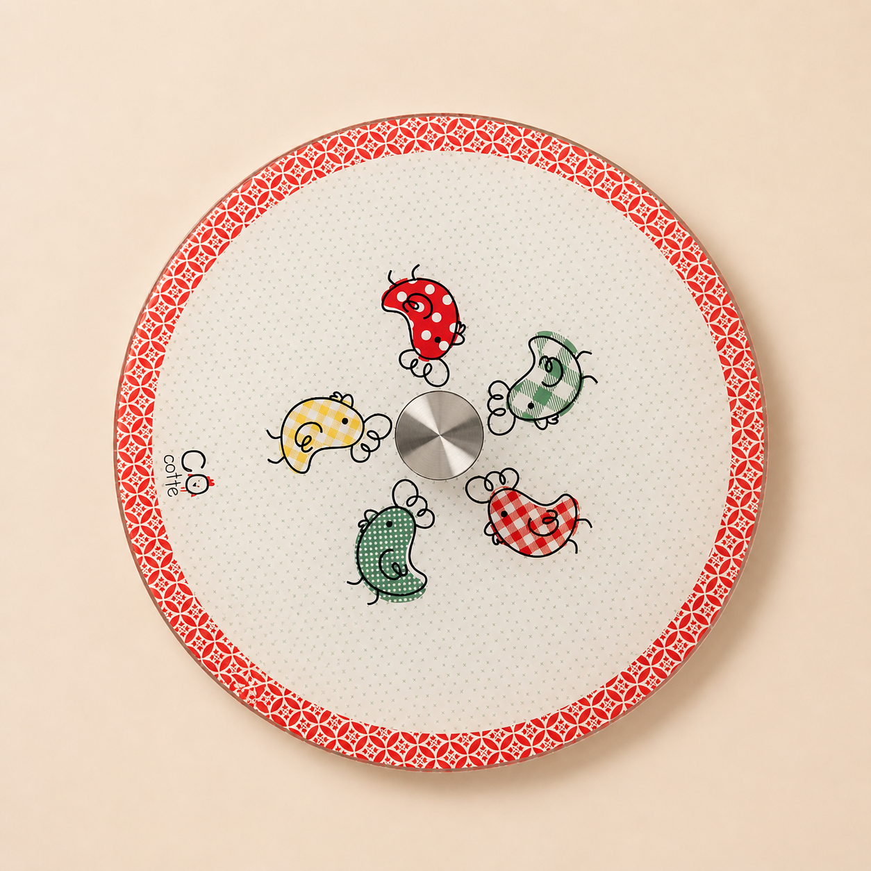 Piatto Girevole in Vetro e Acciaio Cocotte mod.2 Ø 28 cm