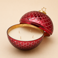 Candela Profumata Sfera "Rombi" con Stella EDG 18cm rosso