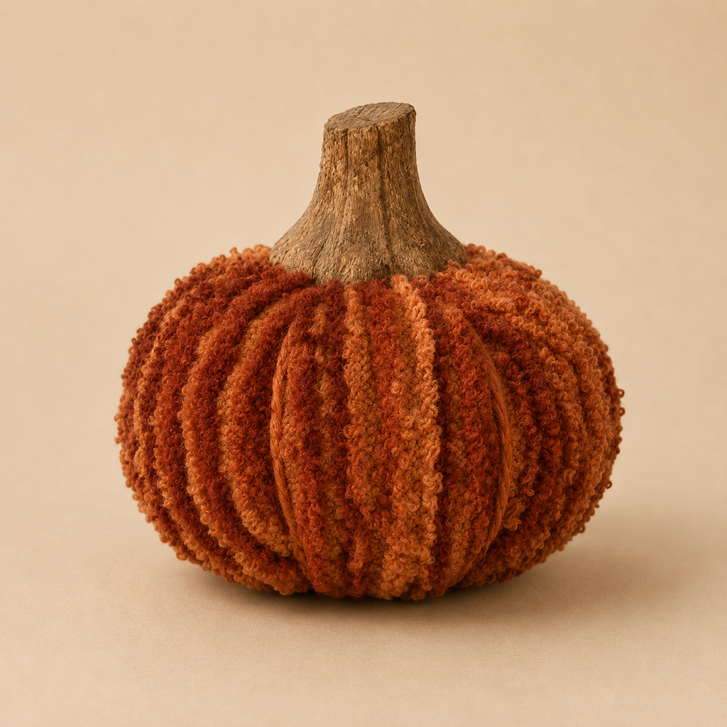 Zucca Decorativa in Tessuto – Ø 9 x H 8 cm