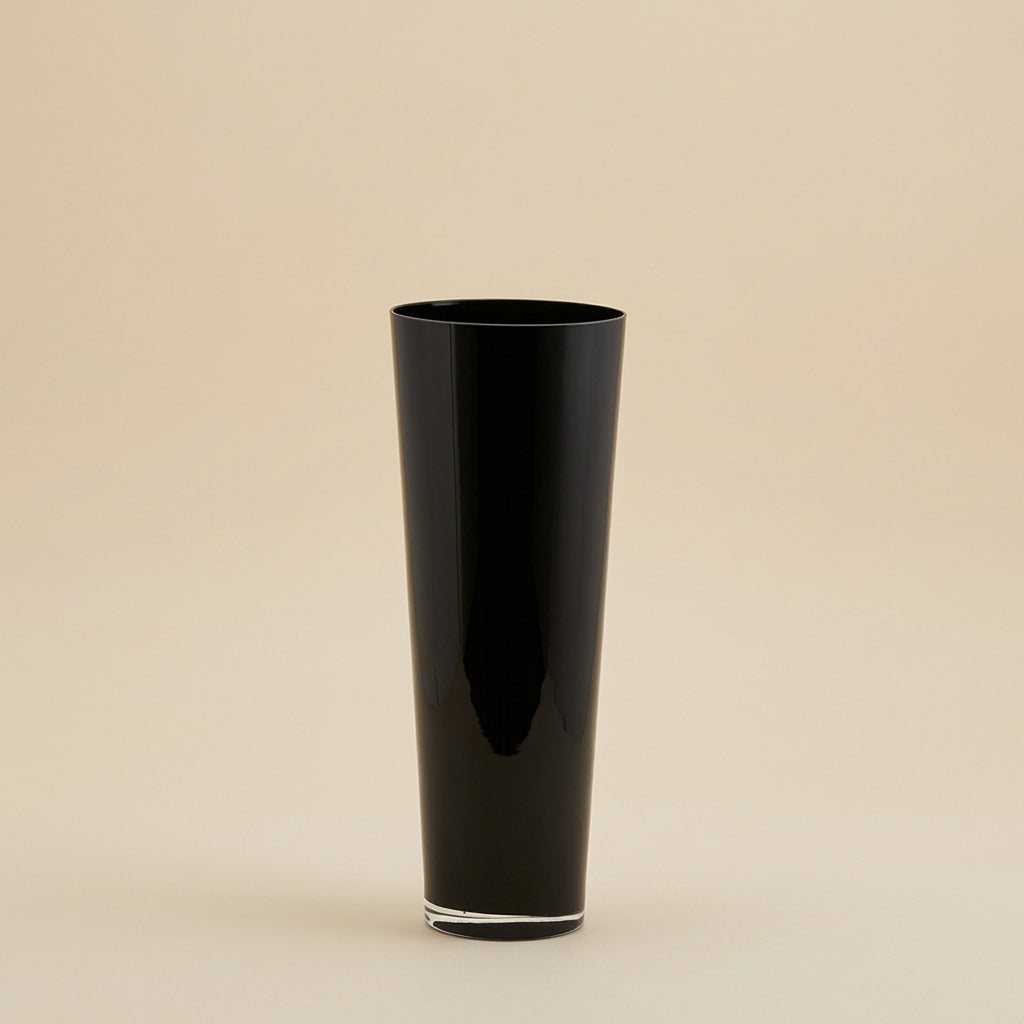 Vaso svasato in vetro nero h.50