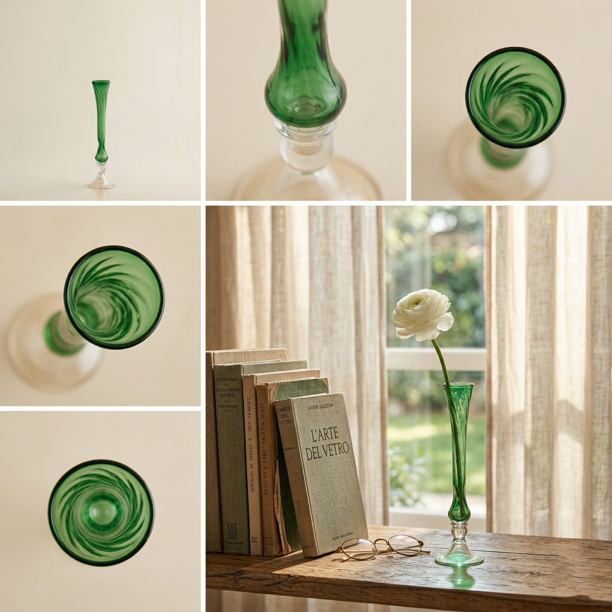 Vaso Flutes verde h.51