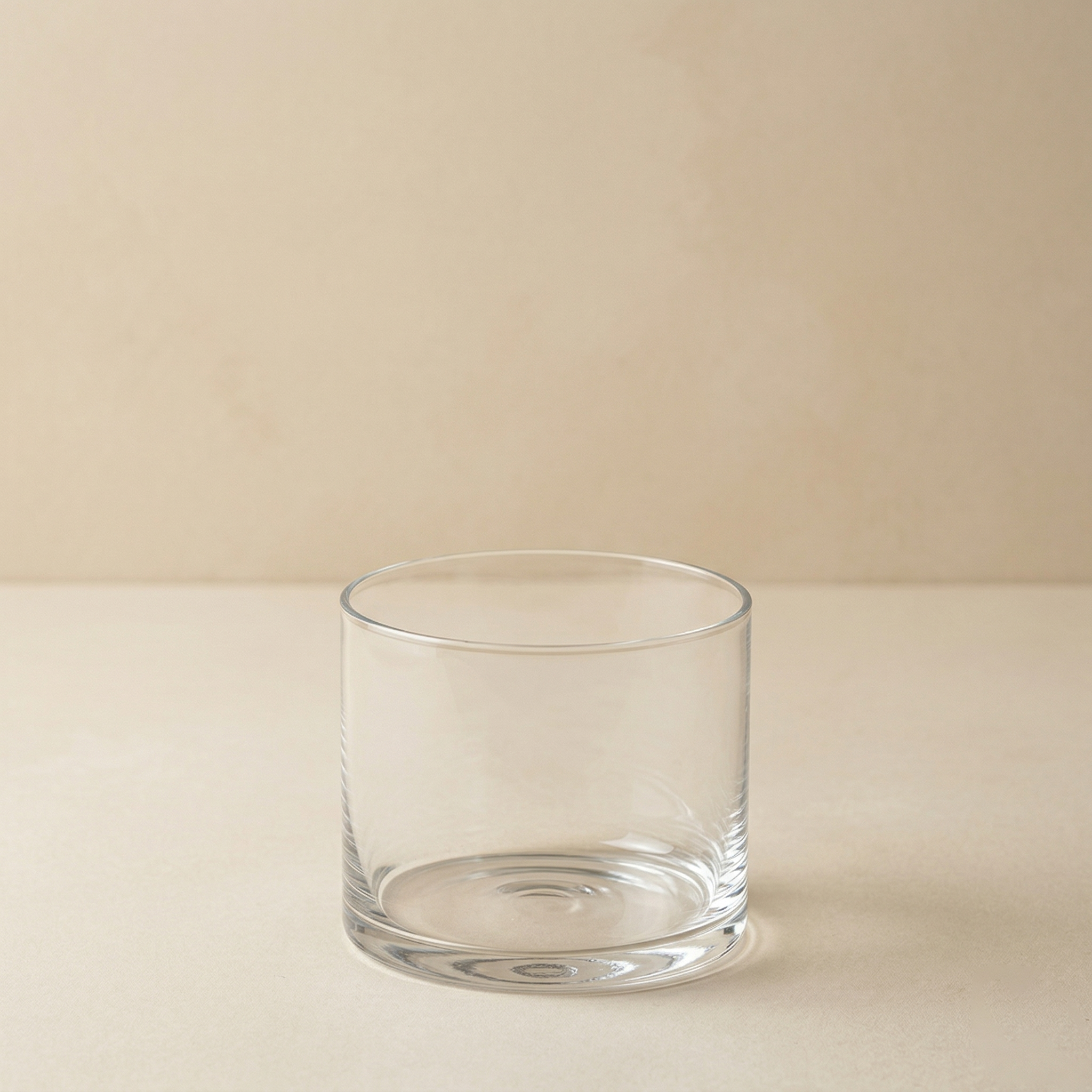 Vaso cilindrico basso in vetro h.15