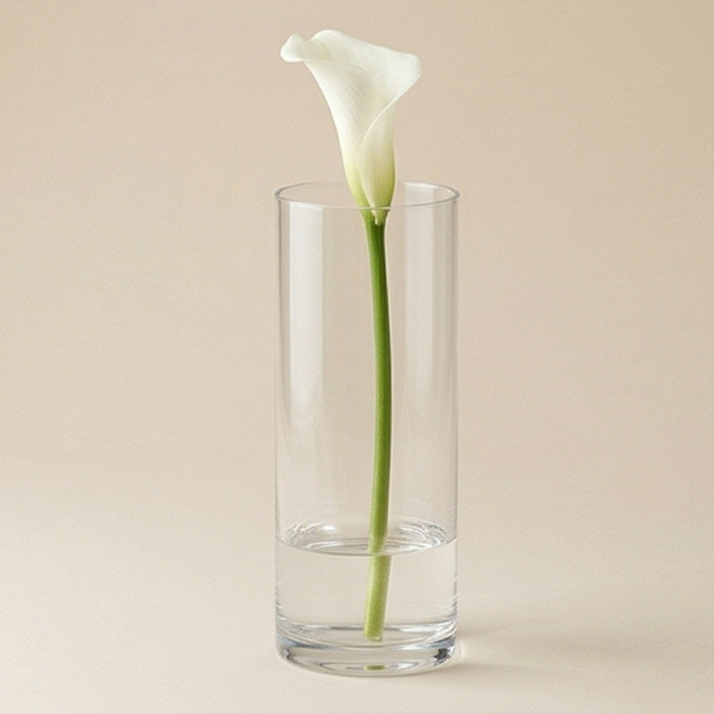 Vaso cilindrico in vetro h.40cm
