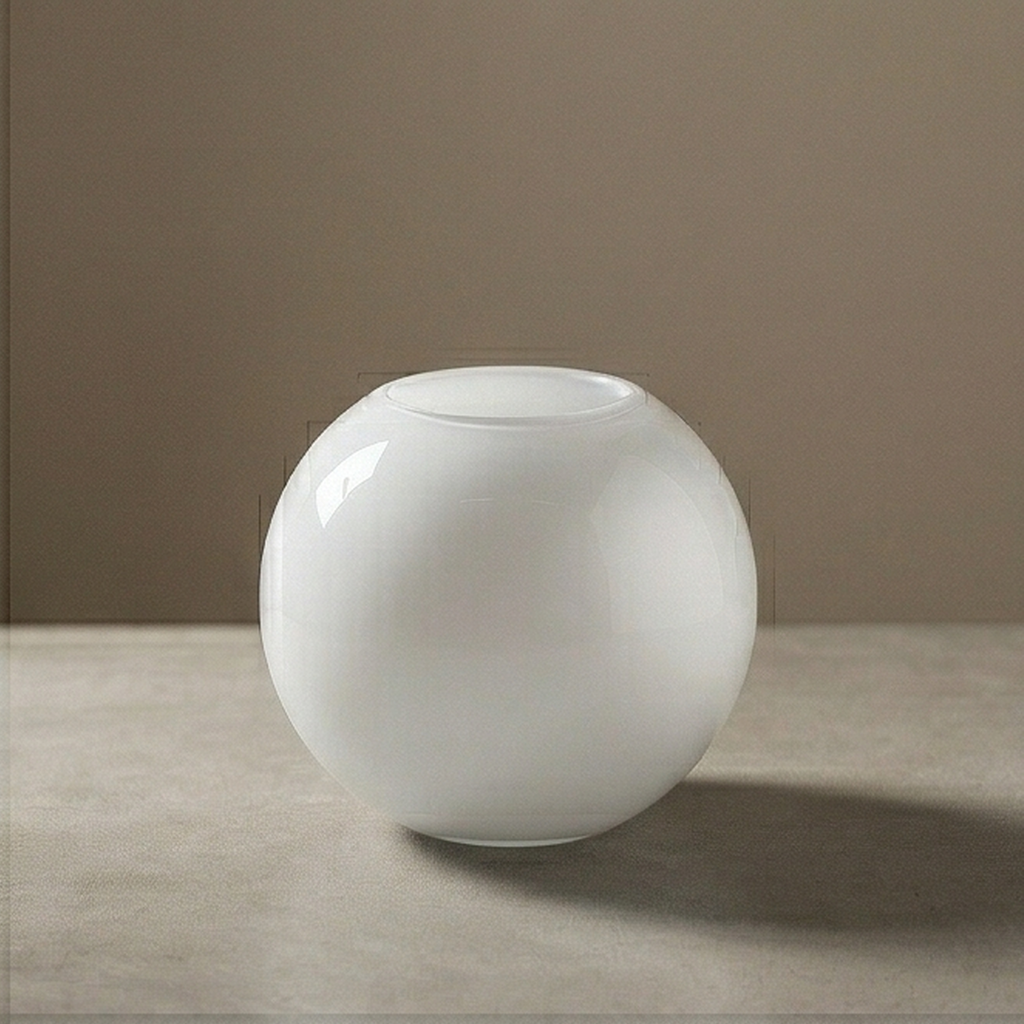 Vaso sfera molato bianco h.16
