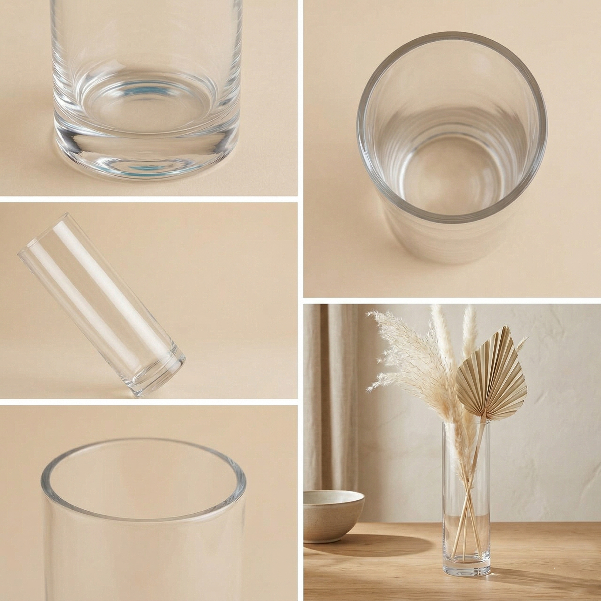 Vaso cilindro in vetro h.35cm