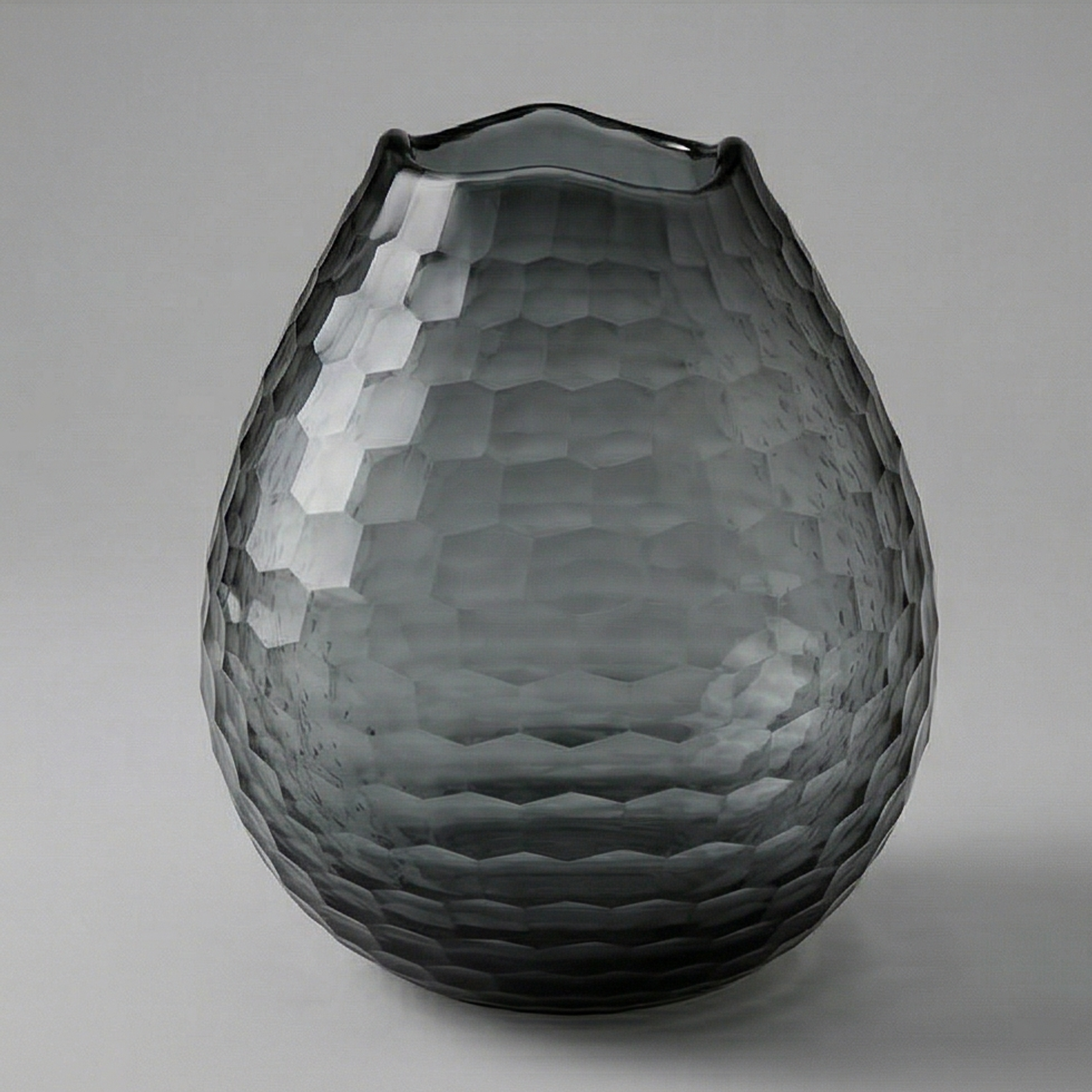Vaso bombato esagoni fumè h.23