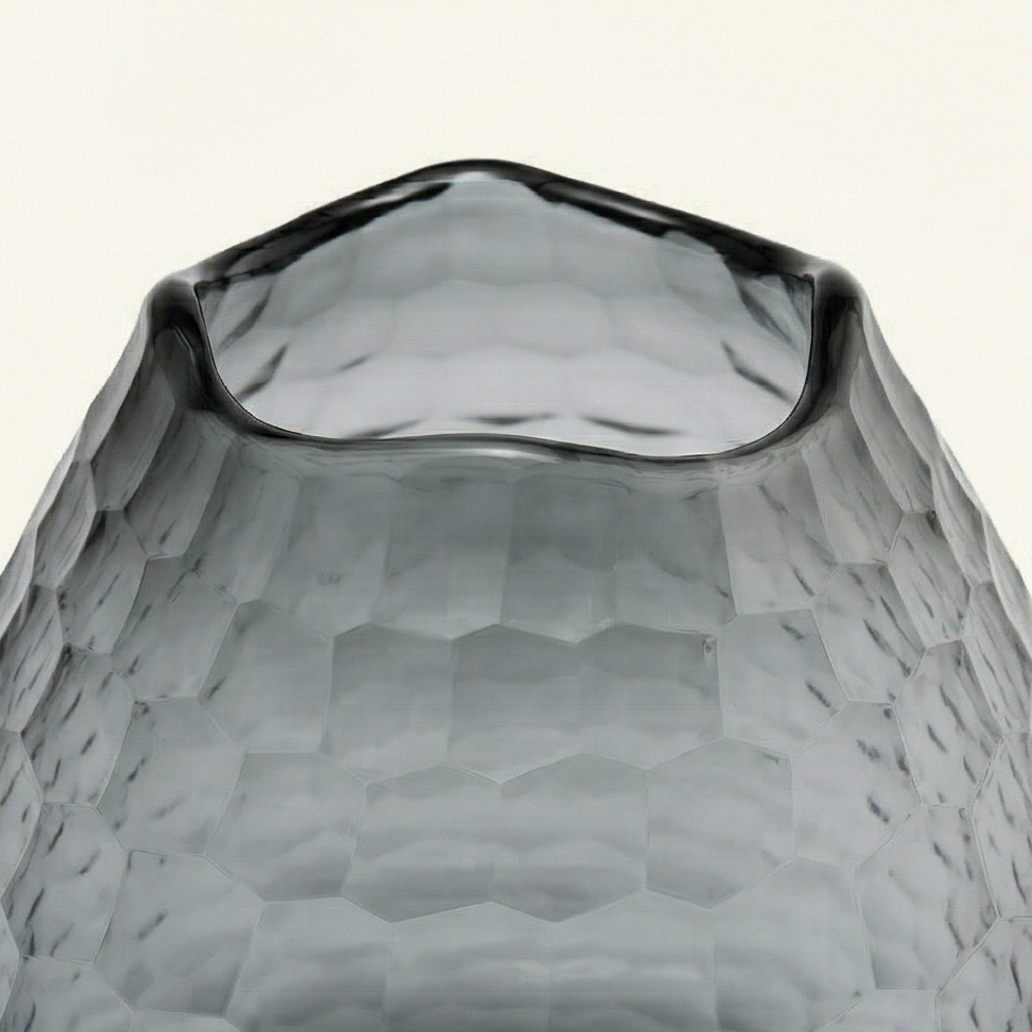 Vaso bombato esagoni fumè h.23
