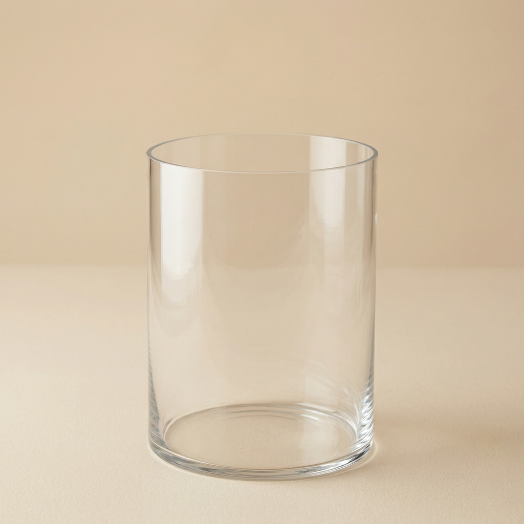 Vaso cilindrico in vetro h.33cm