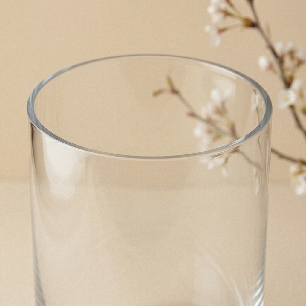 Vaso cilindrico in vetro h.33cm