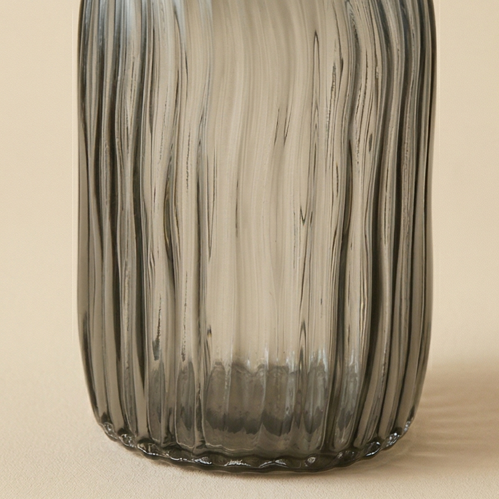 Vaso cilindrico righe grigio h.20