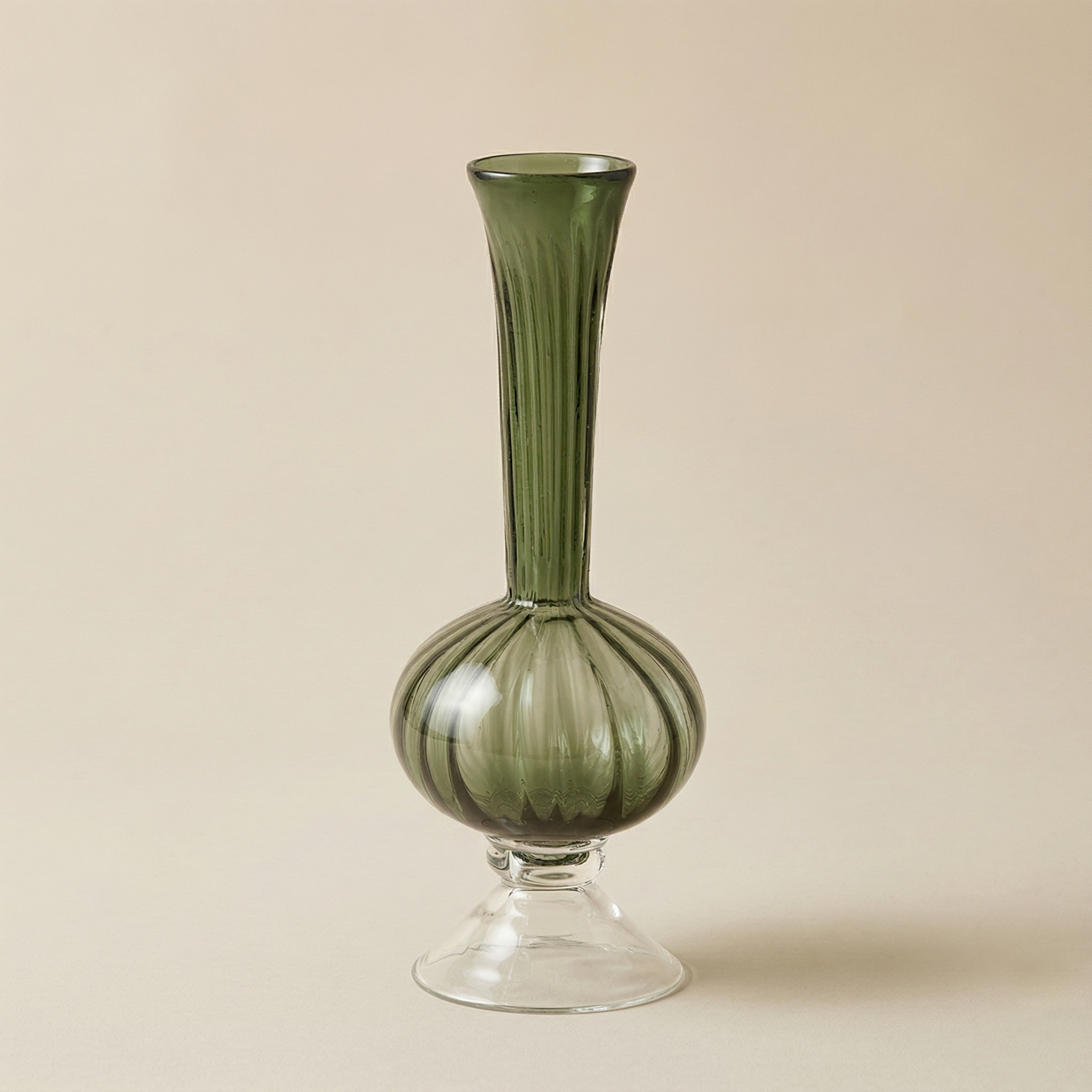 Vaso collo lungo verde h.41