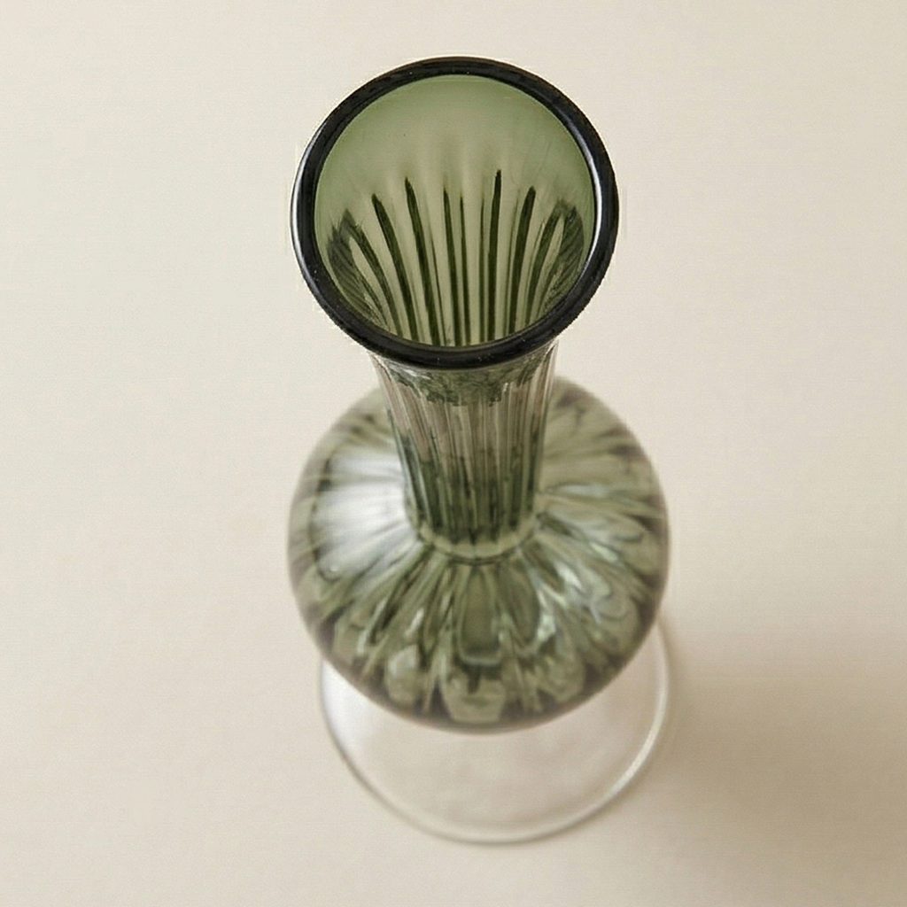Vaso collo lungo verde h.41