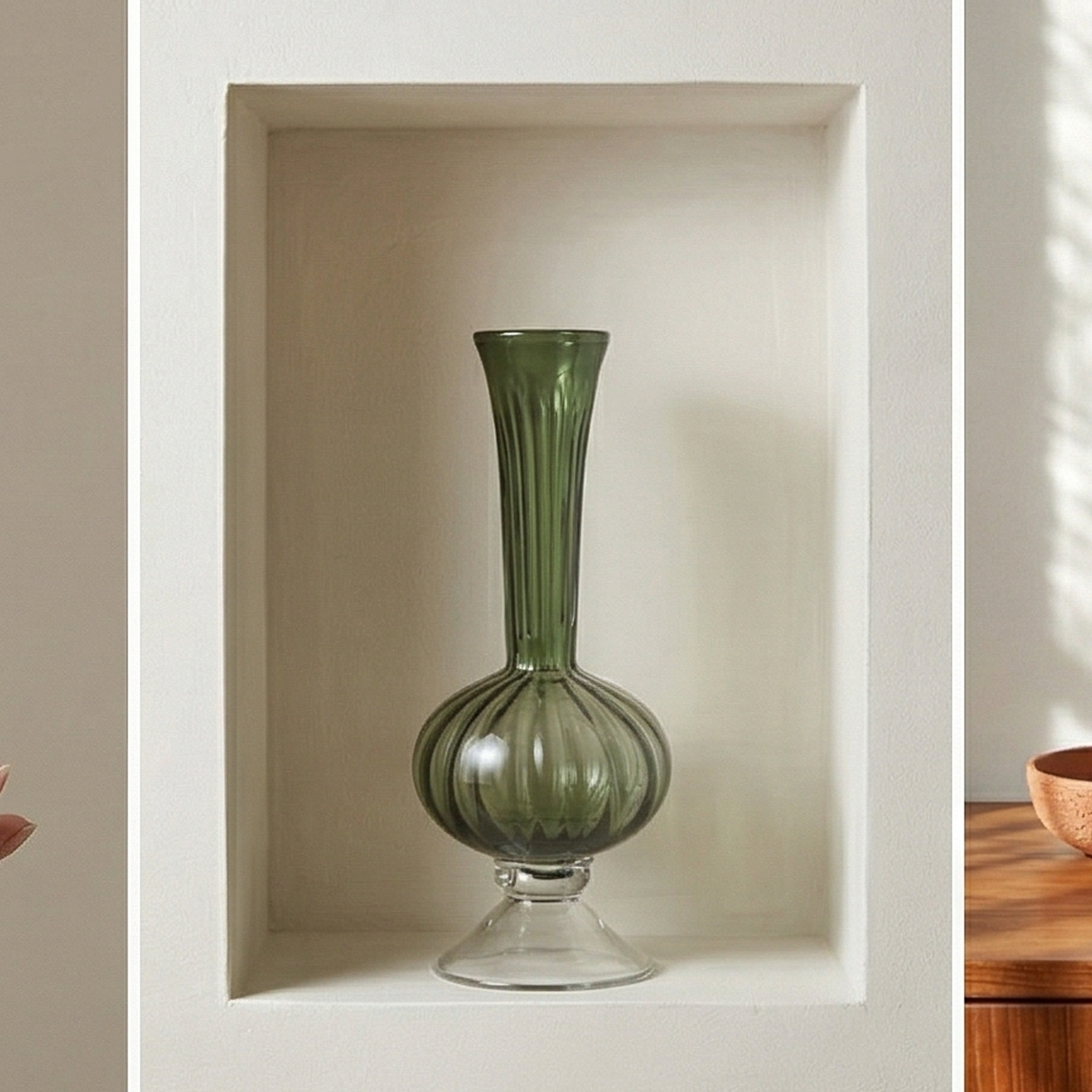 Vaso collo lungo verde h.41