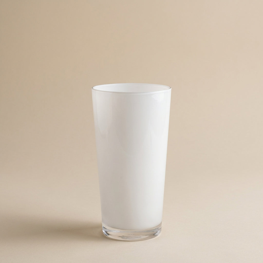 Vaso svasato bianco h.32