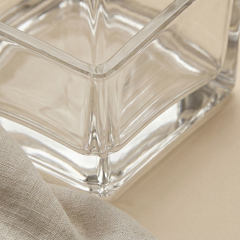 Vaso cubo vetro h.12
