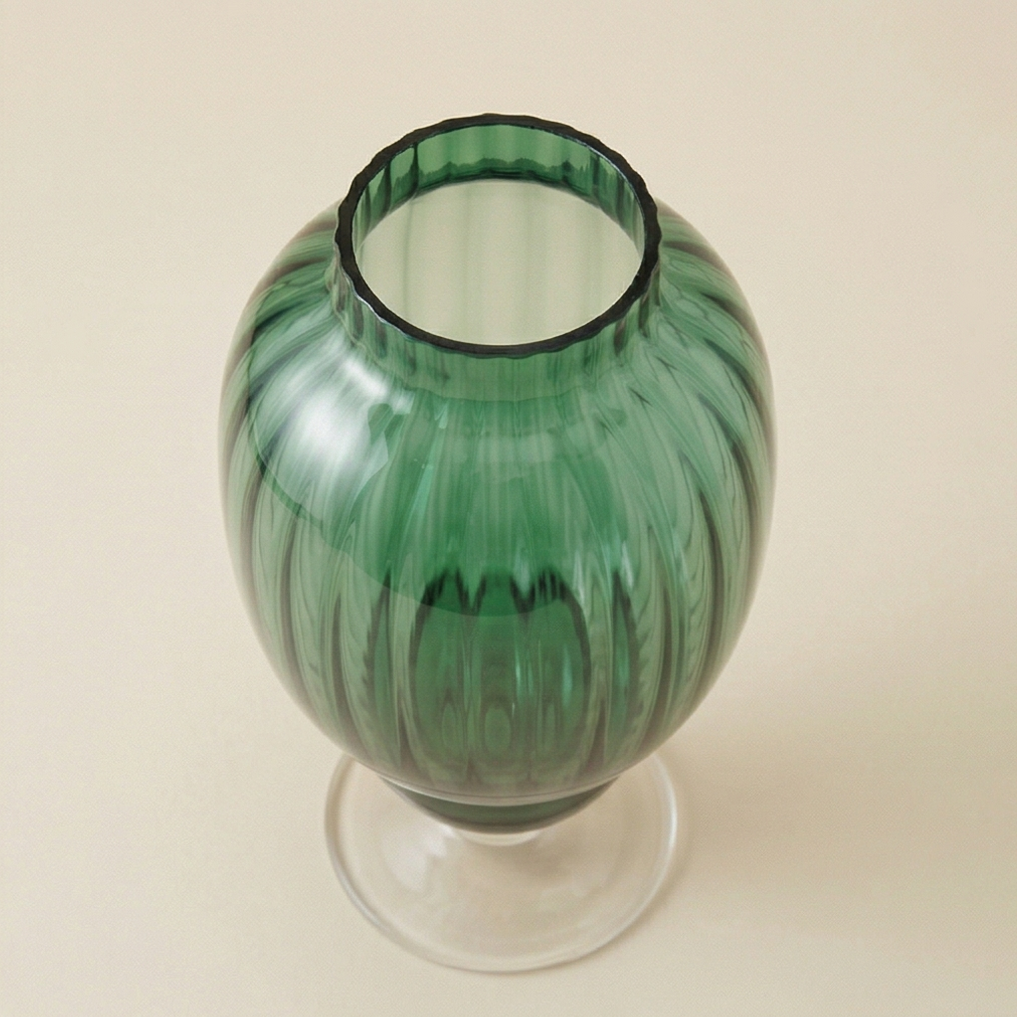 Vaso biforma verde h.29,5