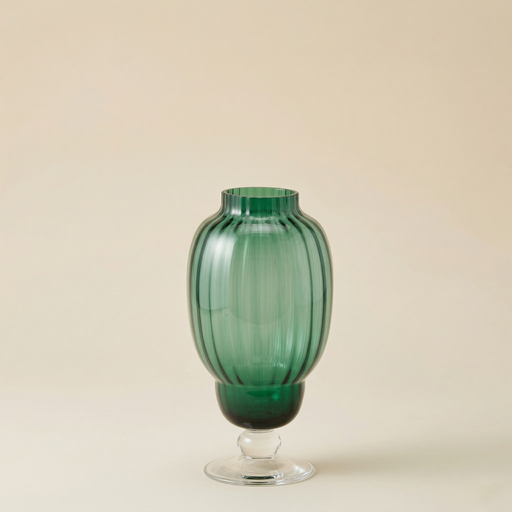 Vaso biforma verde h.29,5