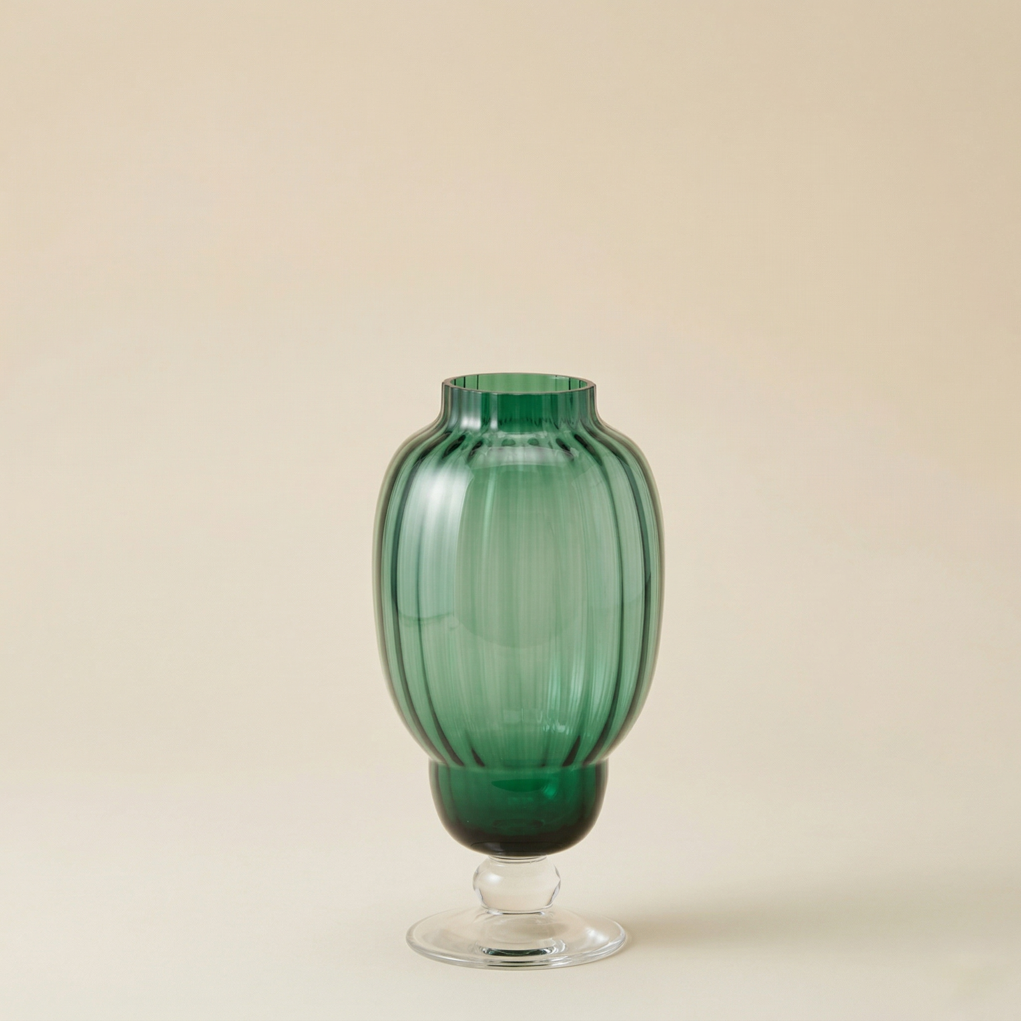 Vaso biforma verde h.29,5