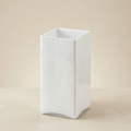 Vaso quadrato bianco in vetro h.28