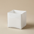 Vaso quadrato basso bianco h.15cm