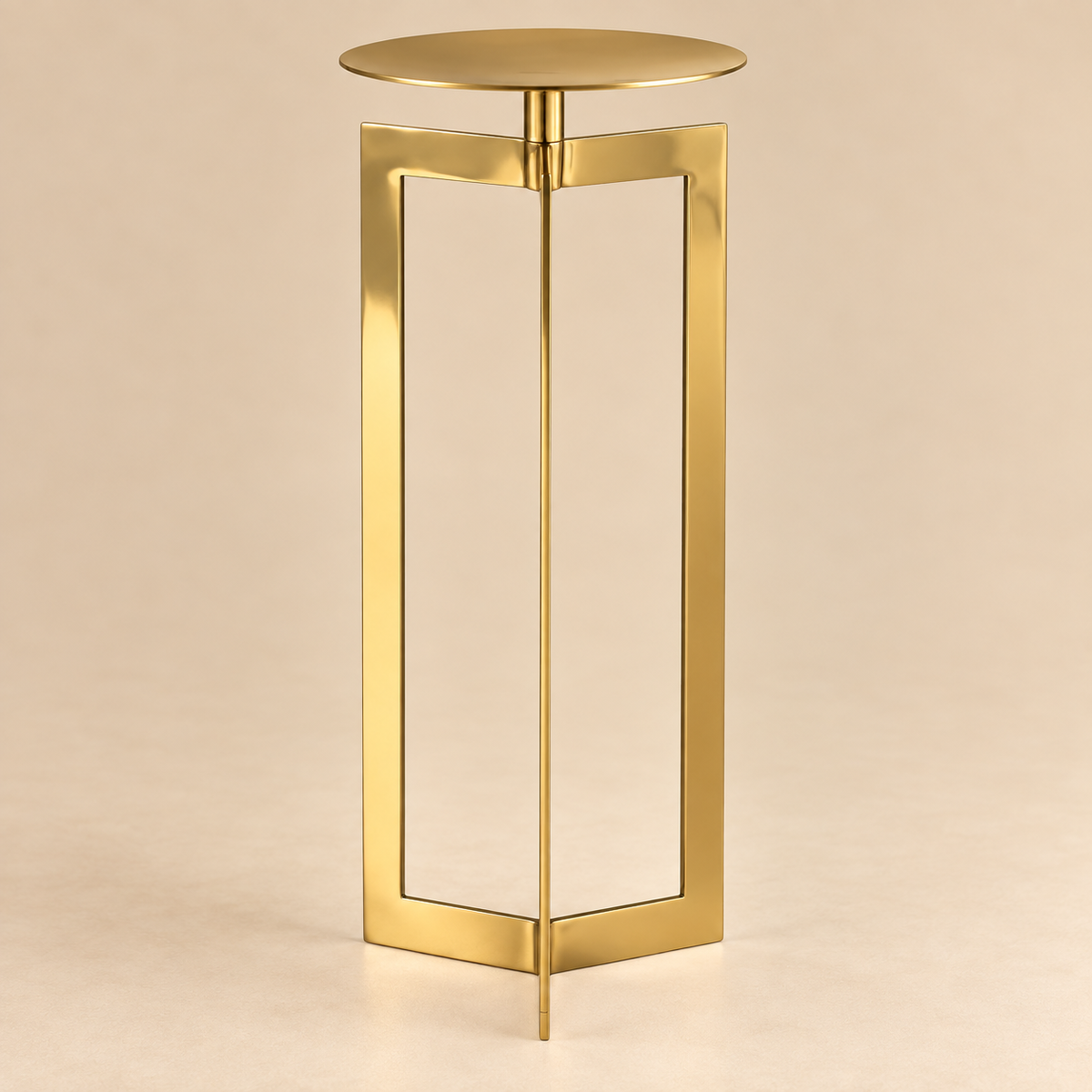 Portacandela Geometrico Oro in Acciaio h.38,5cm