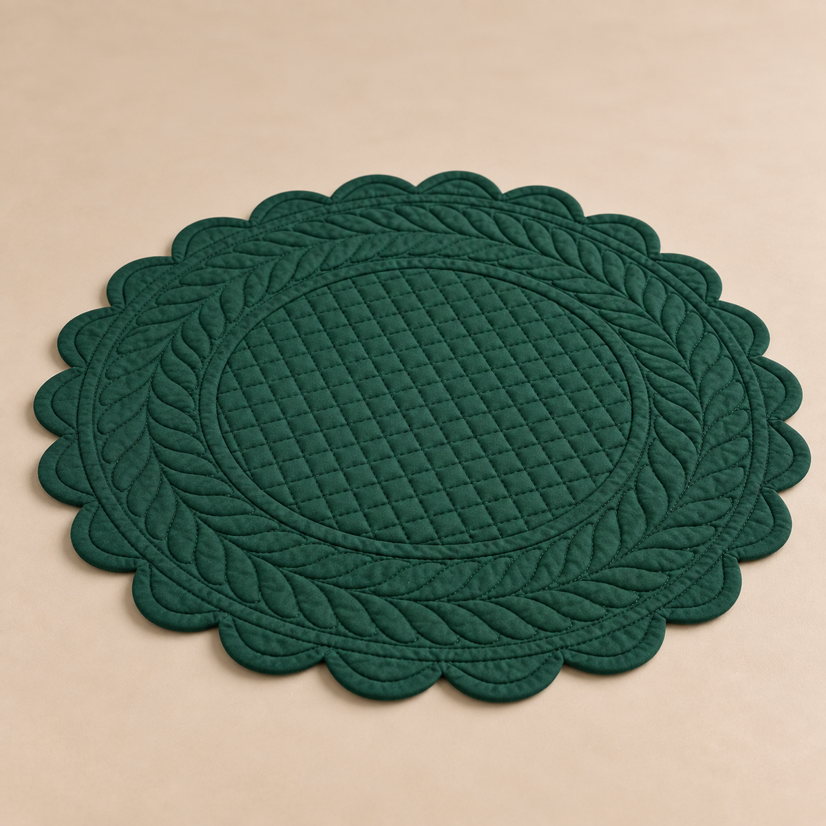 Tovaglietta Americana Tonda Verde in Cotone 40 x 40 cm - Collezione Carmen