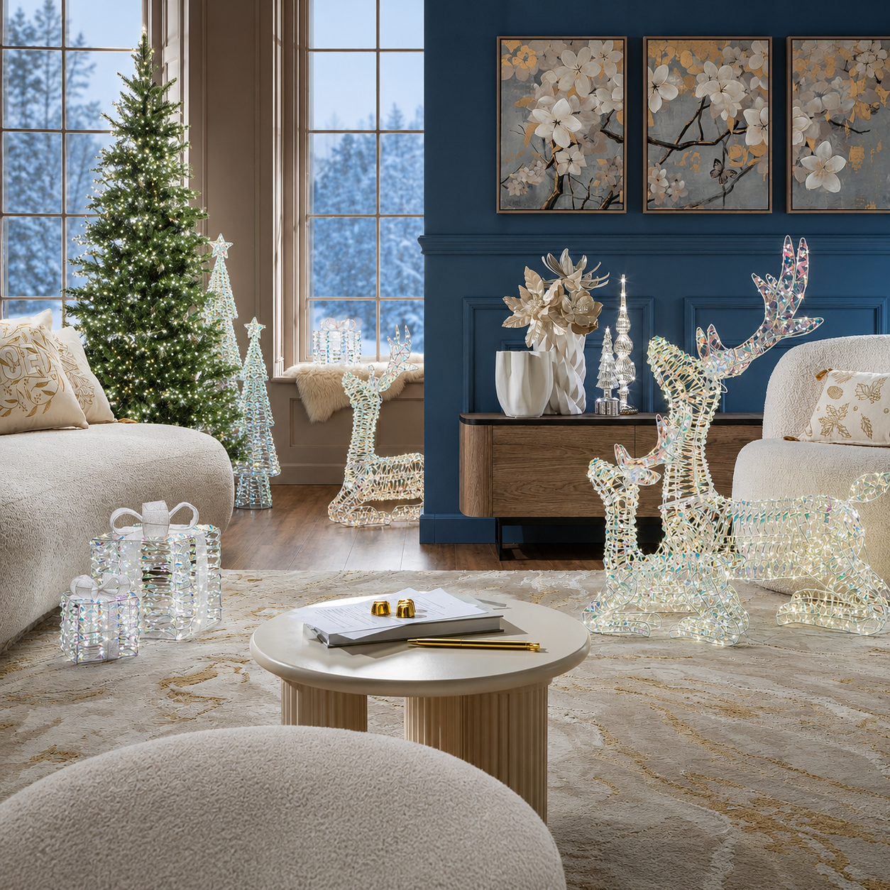 Renna seduta led "Sogno d'inverno Princess" h.78