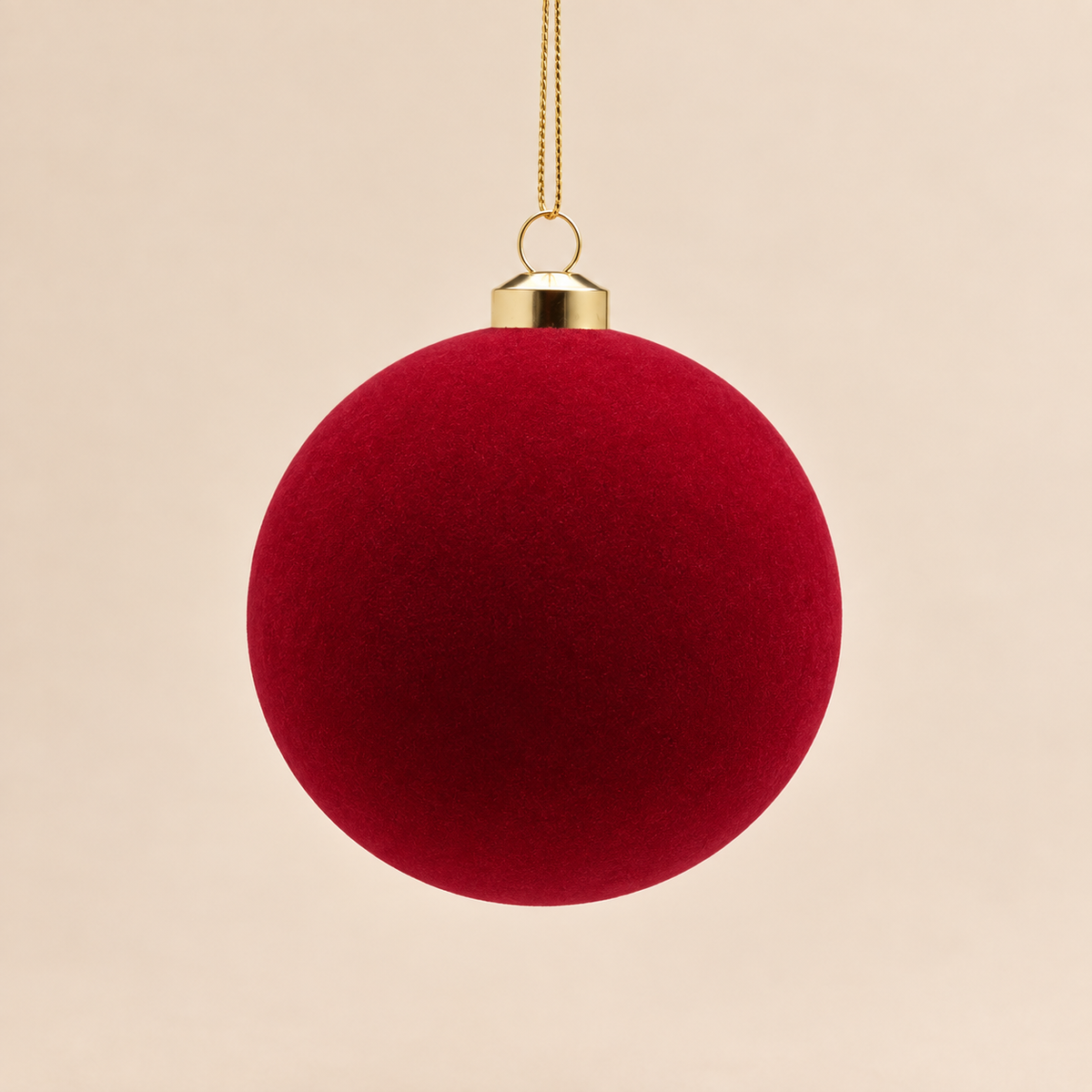 Set 4 Palline di Natale in Velluto Bordeaux Ø 12 cm