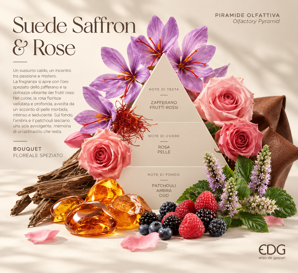 Diffusore di Profumo EDG Golden Muse Suede Saffron &amp; Rose 330 ml