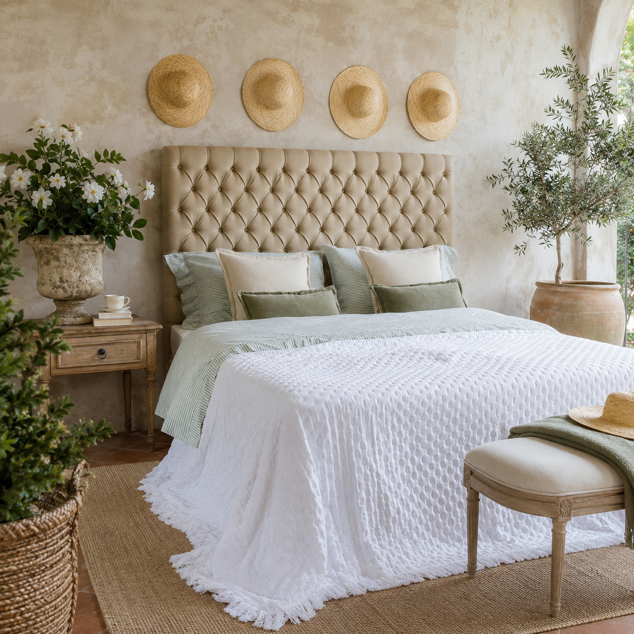 Trapunta matrimoniale con Frange Blanc Mariclò – Collezione Petali Uniti