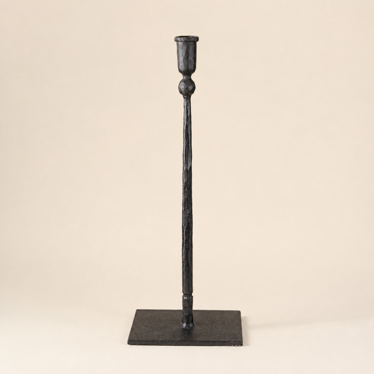Candeliere Nero in Ferro Stile Industriale h.49cm
