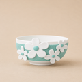 Ciotola Flower Glam Tiffany/bianco