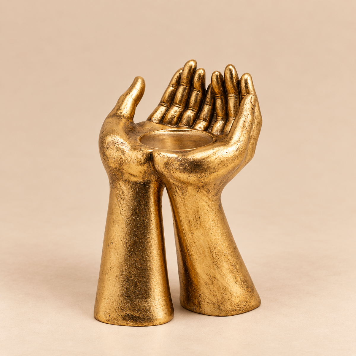 Portacandela Mani Oro h.25 cm